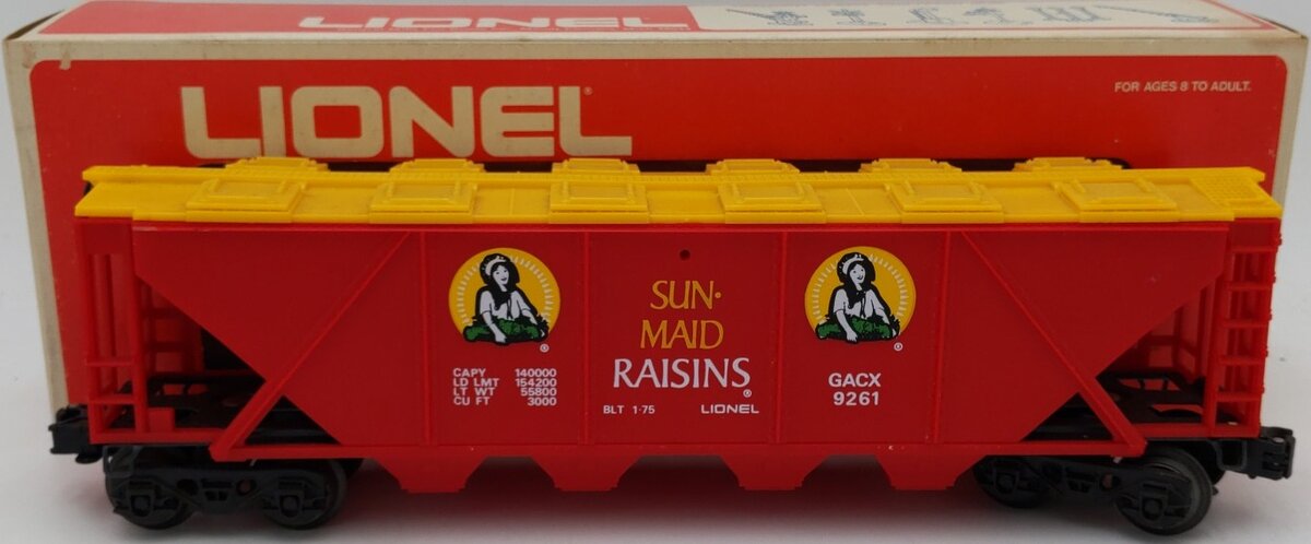 Lionel 6-9261 O Gauge Sun-Maid Billboard Hopper EX/Box