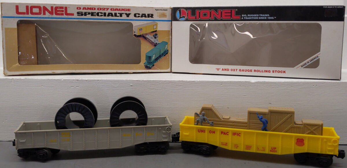 Lionel O Gauge Assorted Gondola Cars: 6-6201, 6-16328 [2] VG/Box