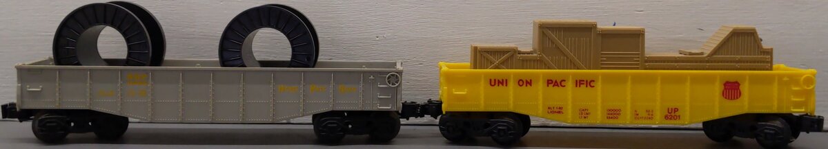 Lionel O Gauge Assorted Gondola Cars: 6-6201, 6-16328 [2] VG/Box