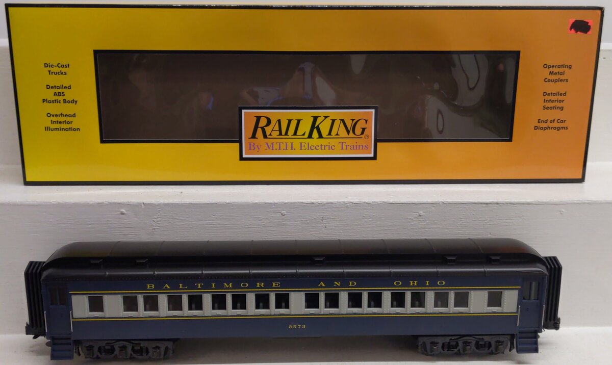 MTH 30-69356 O Gauge Baltimore & Ohio 60' Madison Coach Car #3573 LN/Box