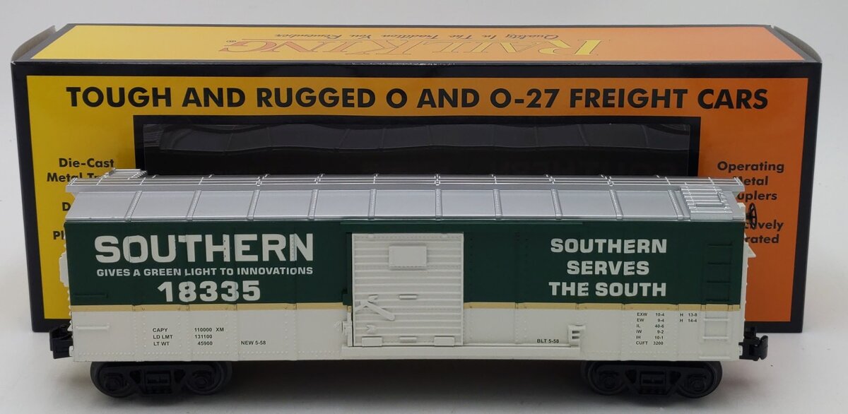 MTH 30-71251 O Gauge Southern Box Car #18335 LN/Box