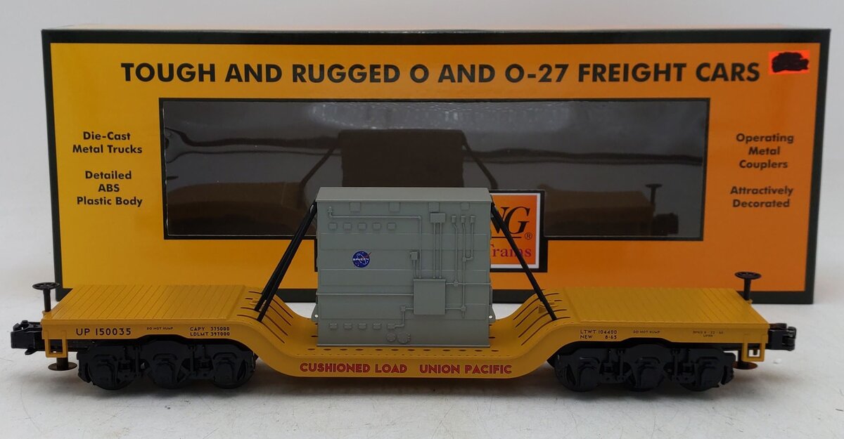 MTH 30-76934 O Union Pacific Dep. Center Flat Car w/Transformer Load #150035 LN/Box