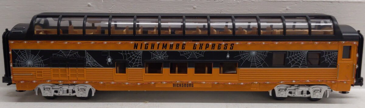 MTH 30-68305 O RailKing Halloween 60’ Streamlined Vista Dome Car w/LED LN/Box