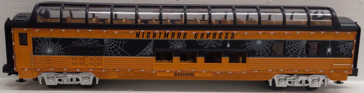 MTH 30-68305 O RailKing Halloween 60’ Streamlined Vista Dome Car w/LED LN/Box