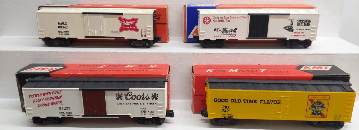 KMT O Gauge Freight Cars: 80342, 747, 84233, Strasburg RR [4] EX
