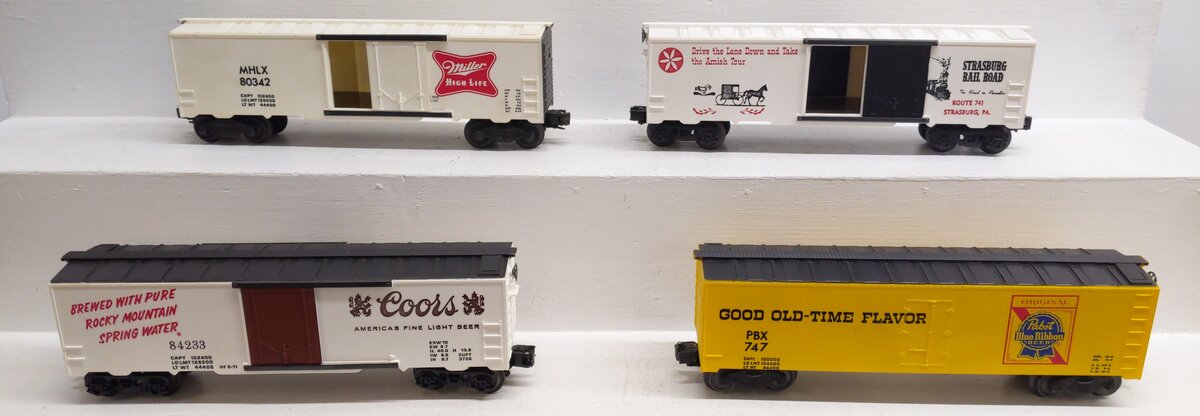 KMT O Gauge Freight Cars: 80342, 747, 84233, Strasburg RR [4] EX