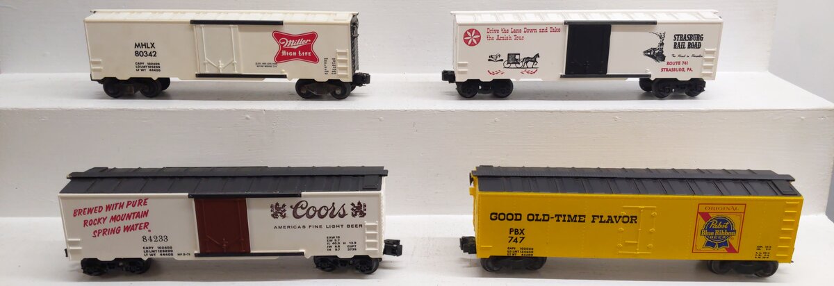 KMT O Gauge Freight Cars: 80342, 747, 84233, Strasburg RR [4] EX