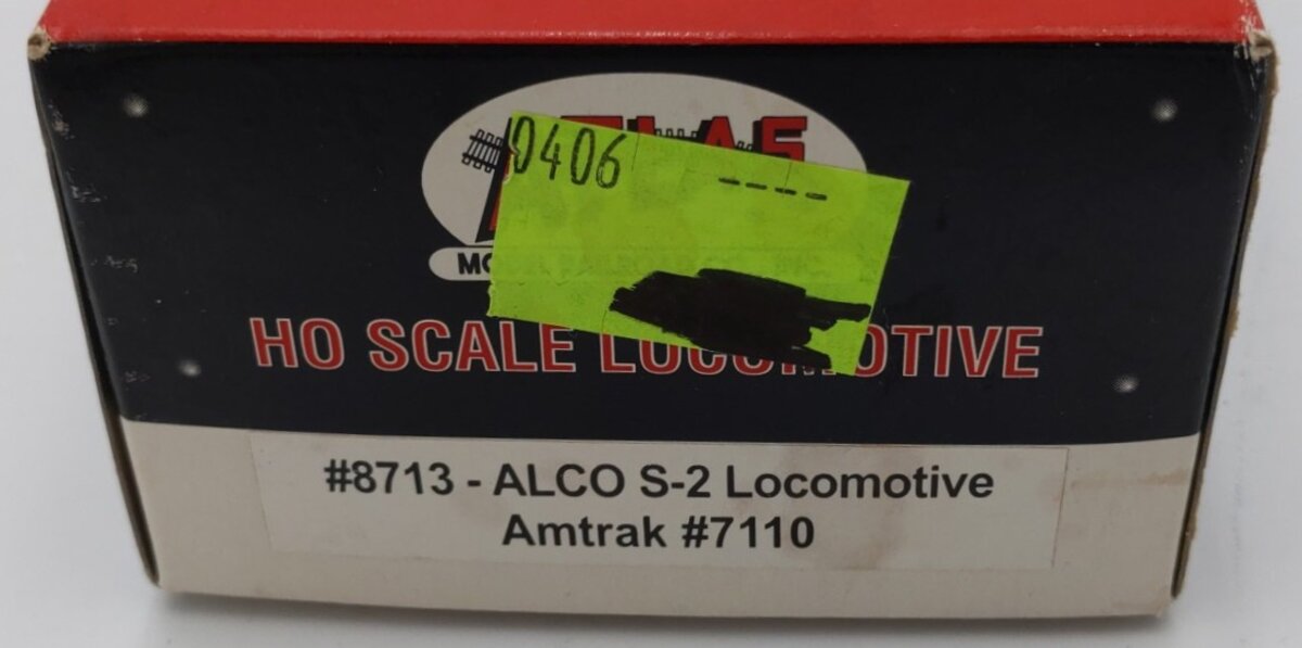 Atlas 8713 HO Amtrak Alco S-2 Locomotive Diesel Locomotive #7110 EX/Box