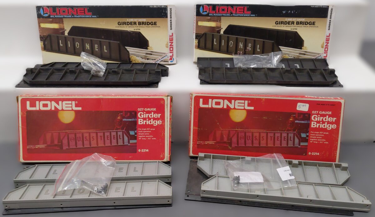 Lionel O Gauge Assorted Bridges: 6-2214, 6-12730 [4] VG/Box