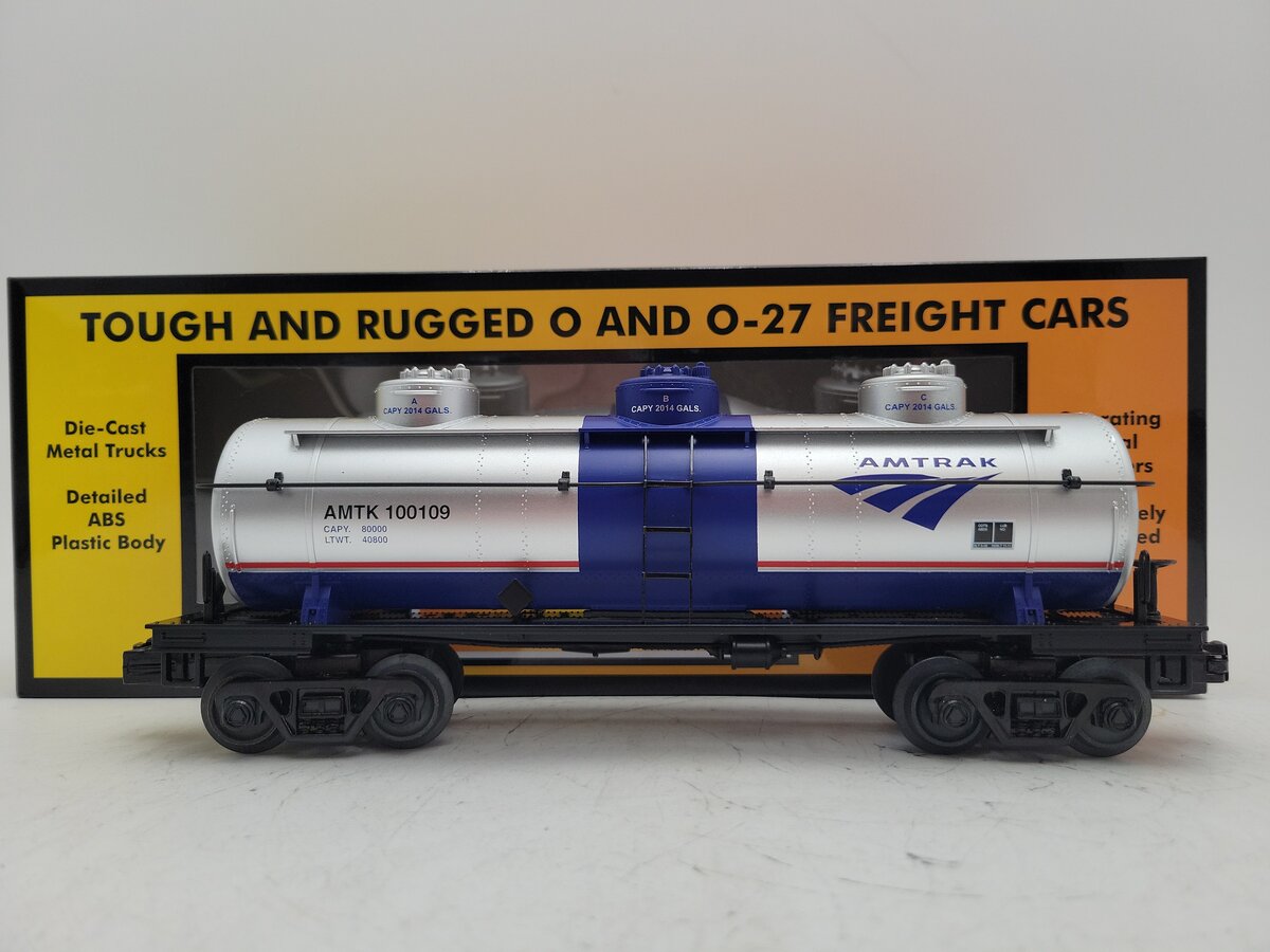MTH 30-73659 O Gauge Amtrak 3-Dome Tank #100109 LN/Box