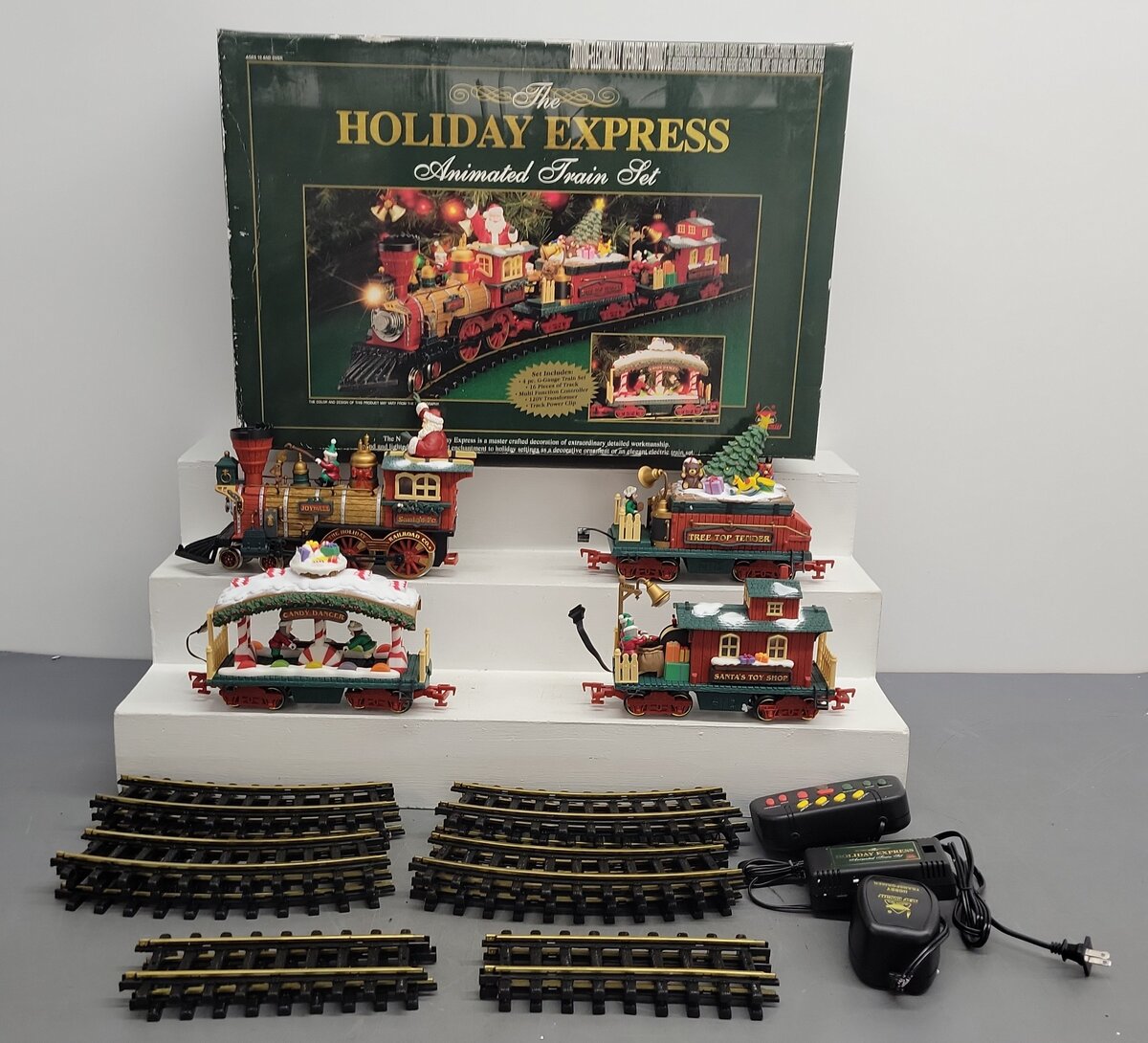 New Bright 384 G Scale Christmas Holiday Express Steam Starter Train Set EX/Box
