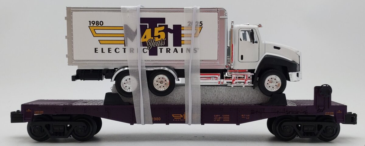 MTH 30-76963 O Gauge MTH Electric Trains Flat Car w/Box Car #1980 LN/Box