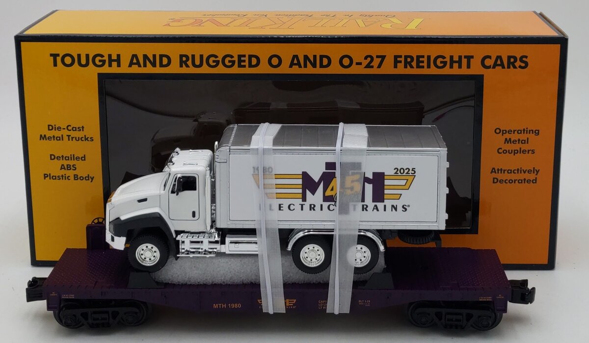 MTH 30-76963 O Gauge MTH Electric Trains Flat Car w/Box Car #1980 LN/Box