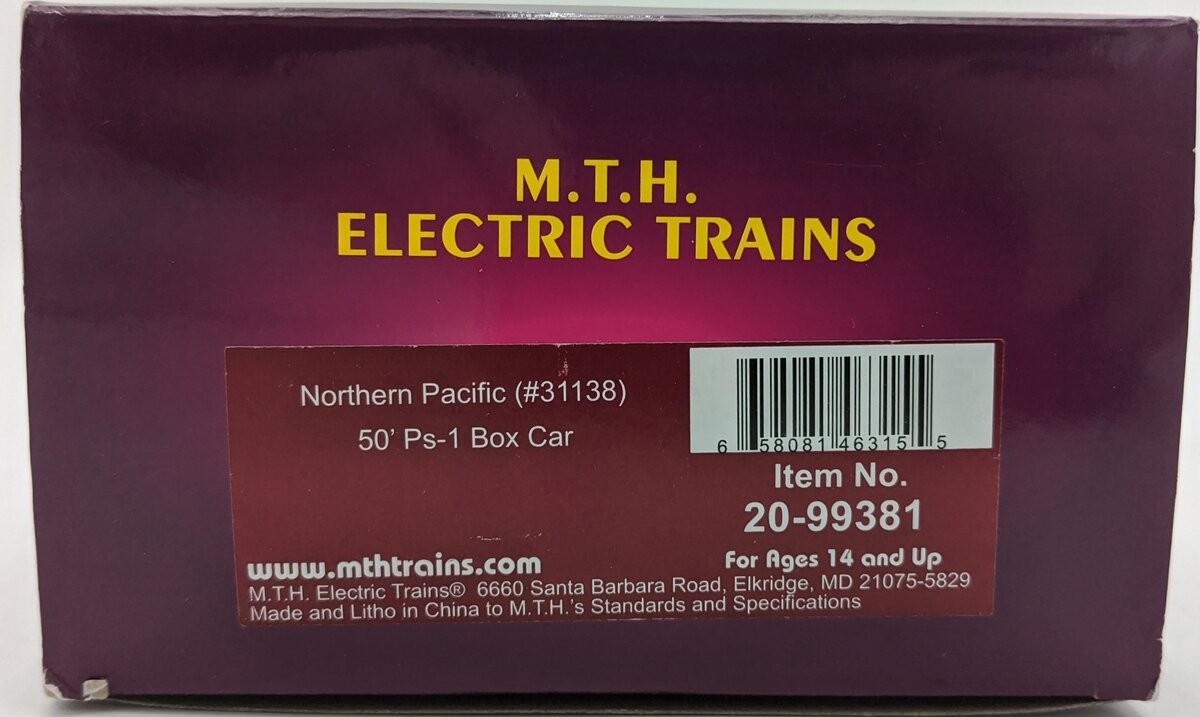MTH 20-99381 O NP Premier 50’ Ps-1 Box Car with Youngstown Standard Door #31138 LN/Box
