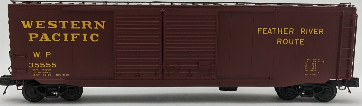 MTH 20-99320 O Western Pacific Feather River Route Box Car #35555 VG/Box