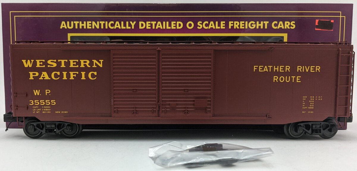 MTH 20-99320 O Western Pacific Feather River Route Box Car #35555 VG/Box