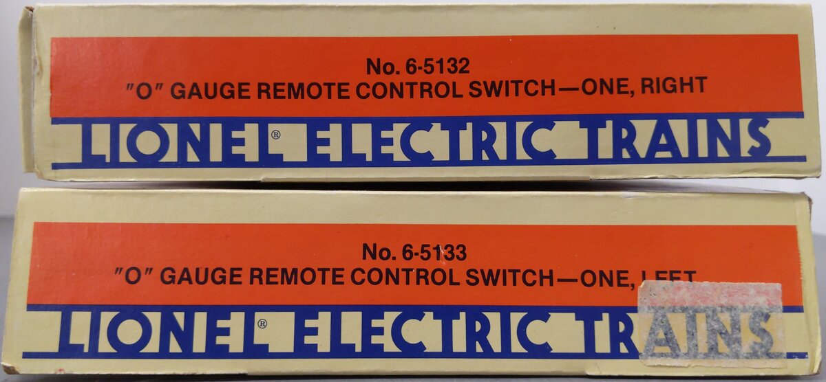 Lionel 6-5132S Pair of 6-5132/6-5133 Remote Control Switches VG/Box