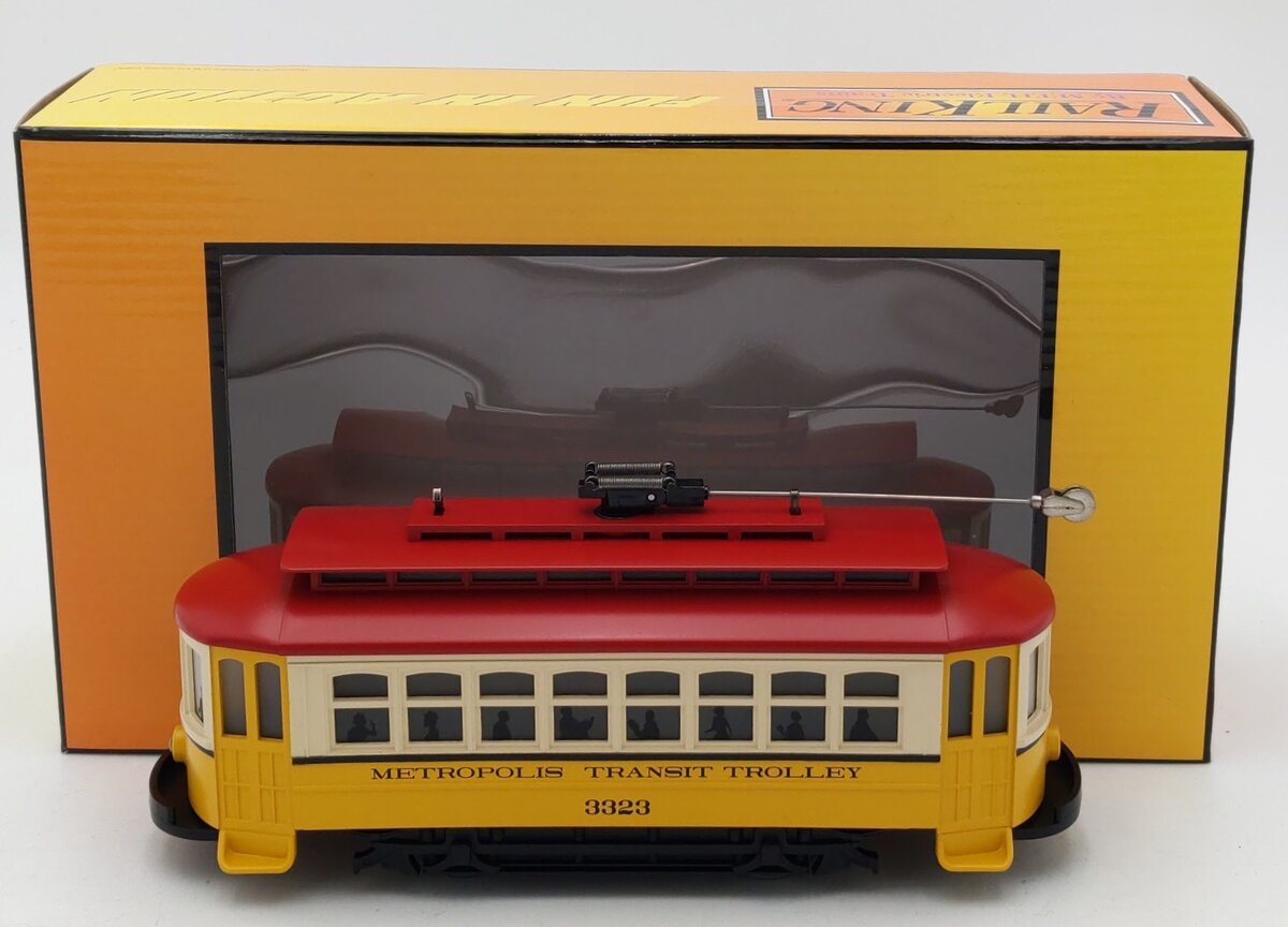 MTH 30-5216 O Metropolis Transit Bump-N-Go Trolley #3323 LN/Box