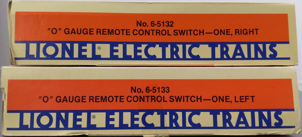 Lionel 6-5132S Pair of 6-5132/6-5133 Remote Control Switches VG/Box