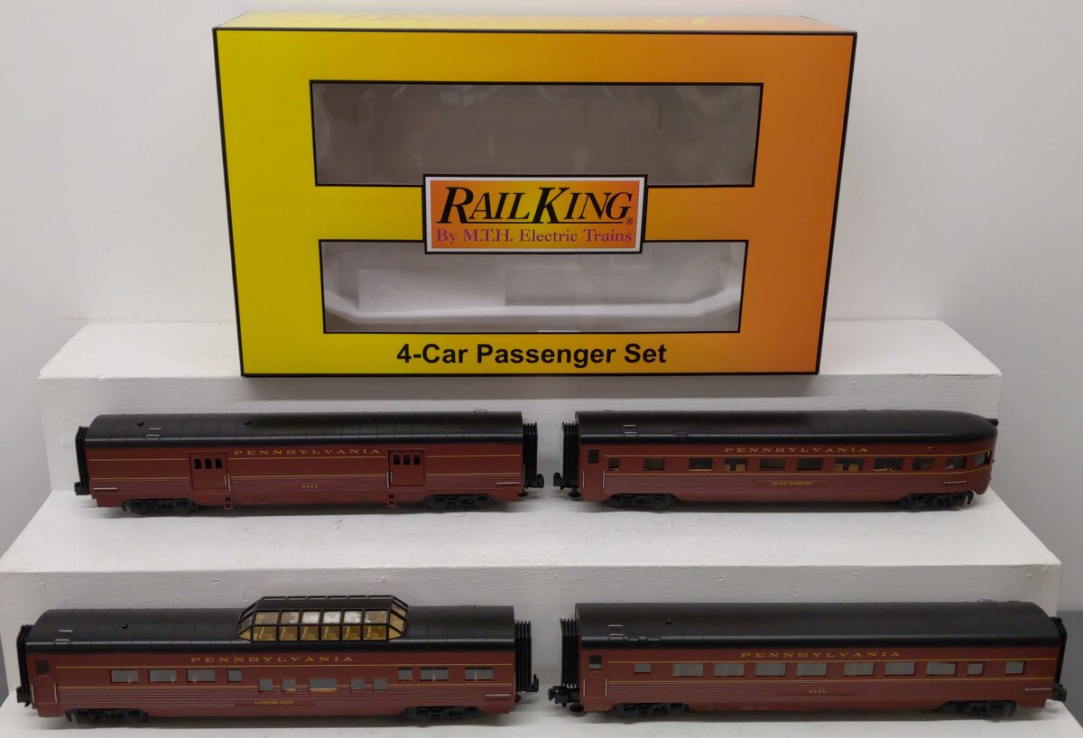 MTH 30-68252 O Gauge Pennsylvania 4-Car 60' Streamlined Passenger Set NIB