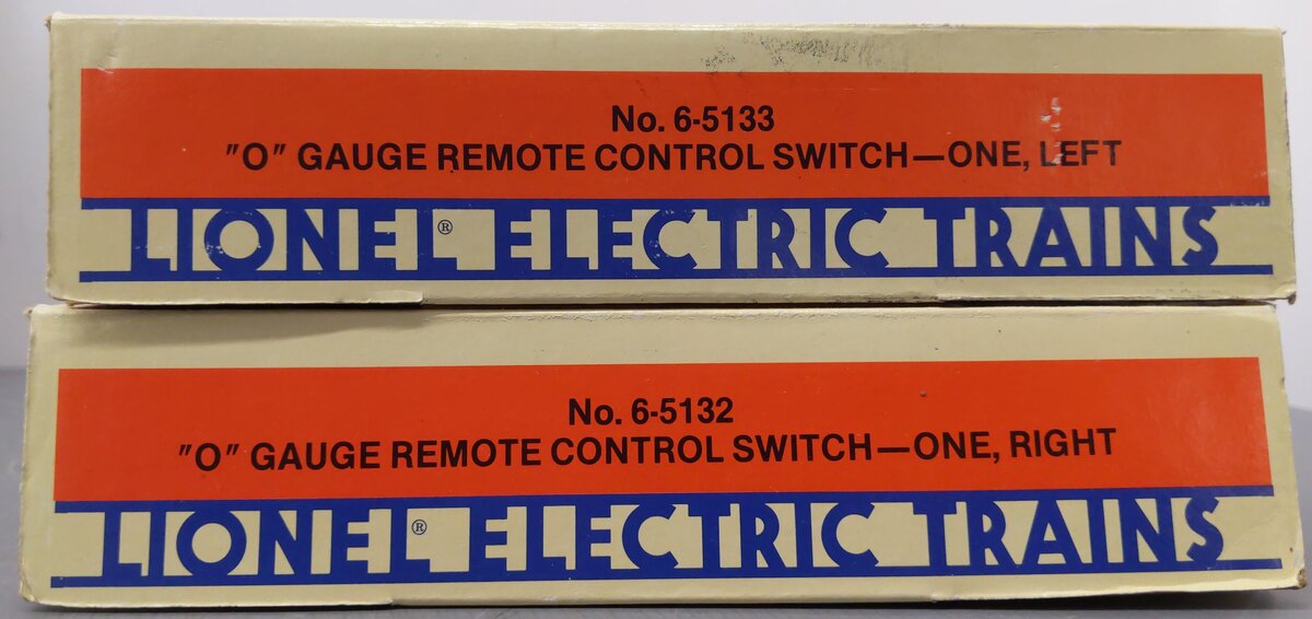 Lionel 6-5132S Pair of 6-5132/6-5133 Remote Control Switches EX/Box