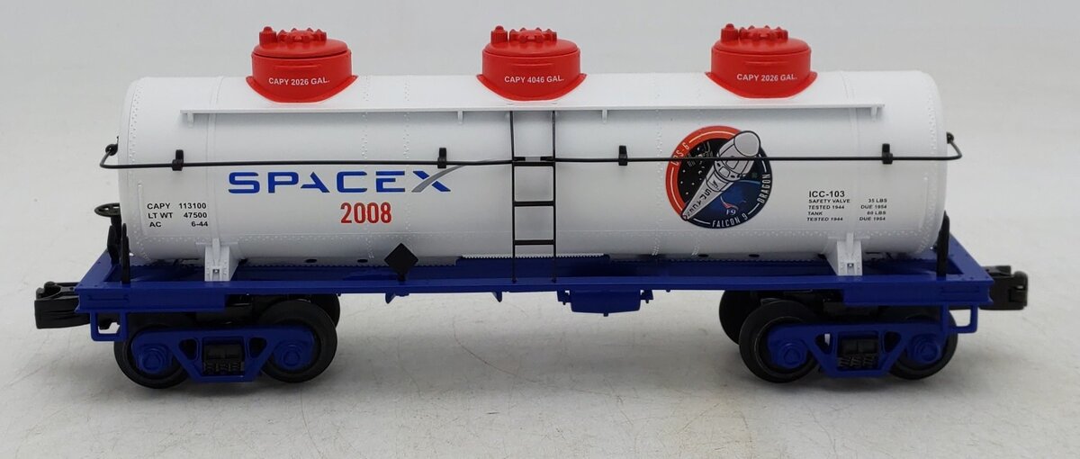 MTH 30-73664 O Gauge SpaceX 3-Dome Tank Car #2008 LN/Box