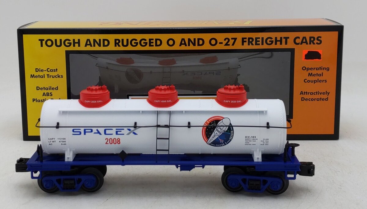 MTH 30-73664 O Gauge SpaceX 3-Dome Tank Car #2008 LN/Box