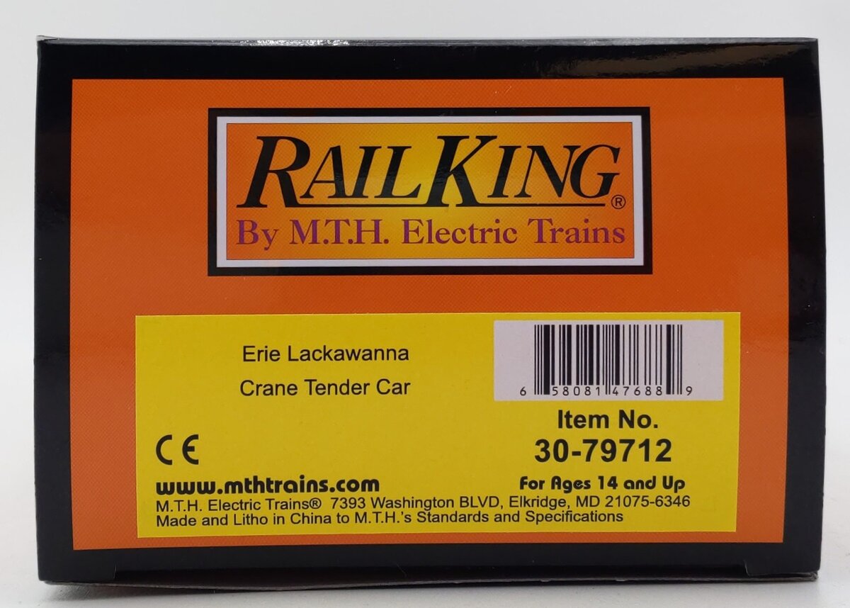 MTH 30-79712 O Erie Lackawanna RailKing Crane Tender Car #447008 LN/Box