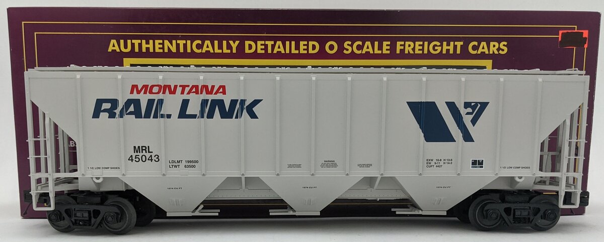 MTH 20-97333 O Montana Rail Link PS-2CD High Side Hopper #45043 LN/Box
