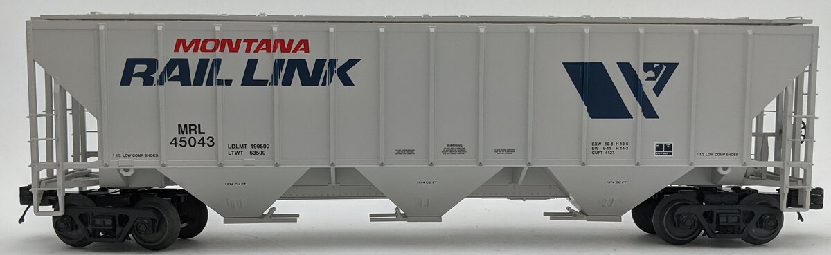 MTH 20-97333 O Montana Rail Link PS-2CD High Side Hopper #45043 LN/Box