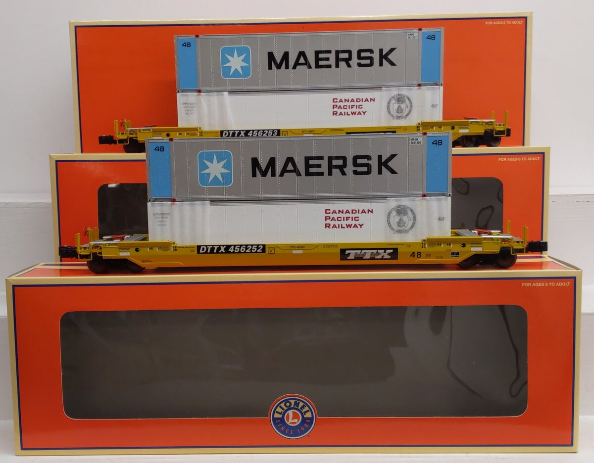 Lionel 6-21874 TTX Husky Stack with Containers (Pack of 2) #456252 & #456253 LN/Box
