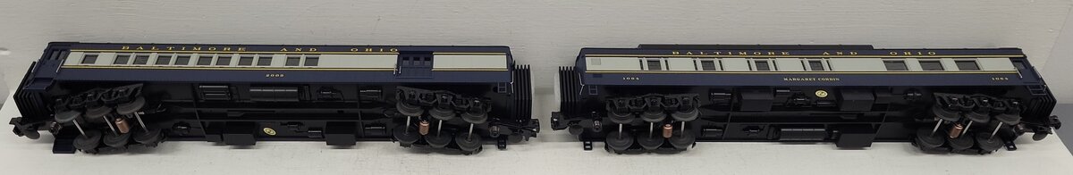MTH 30-69355 O RailKing Baltimore & Ohio 2-Car 60’ Madison Combine/Diner Set NIB