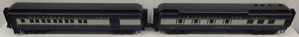 MTH 30-69355 O RailKing Baltimore & Ohio 2-Car 60’ Madison Combine/Diner Set NIB