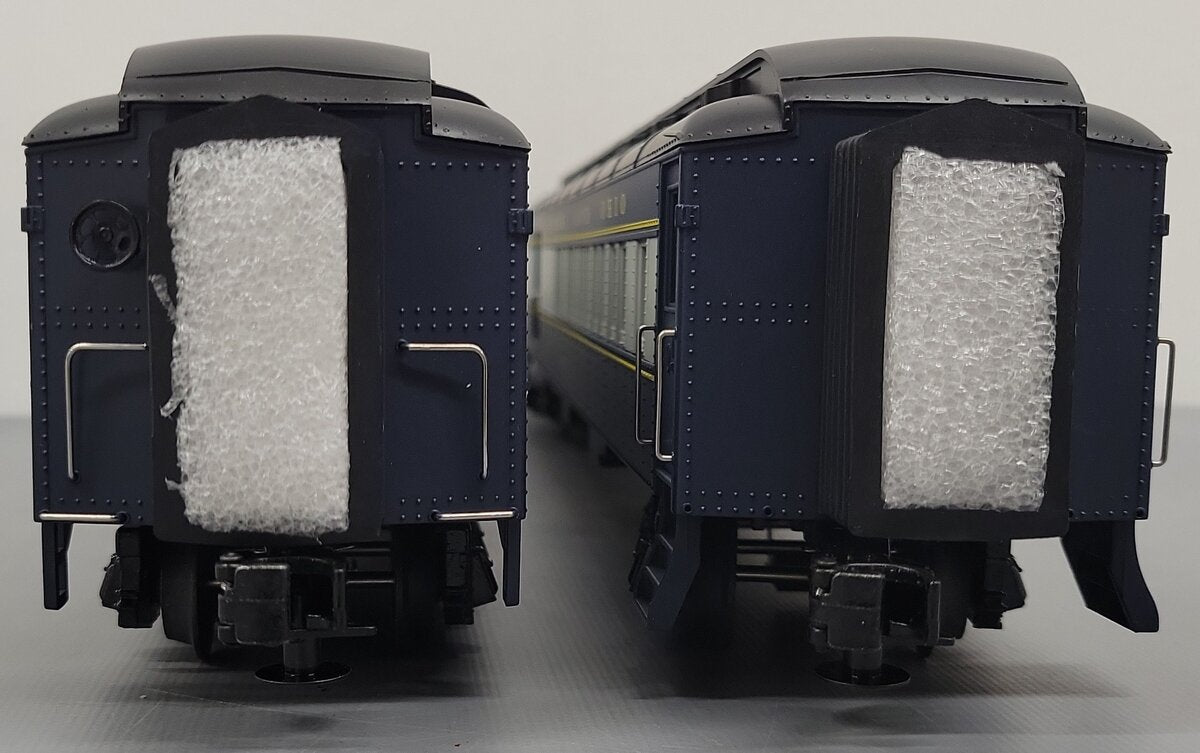 MTH 30-69355 O RailKing Baltimore & Ohio 2-Car 60’ Madison Combine/Diner Set NIB