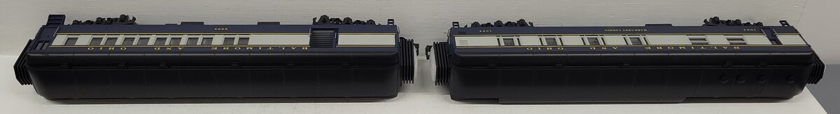MTH 30-69355 O RailKing Baltimore & Ohio 2-Car 60’ Madison Combine/Diner Set NIB