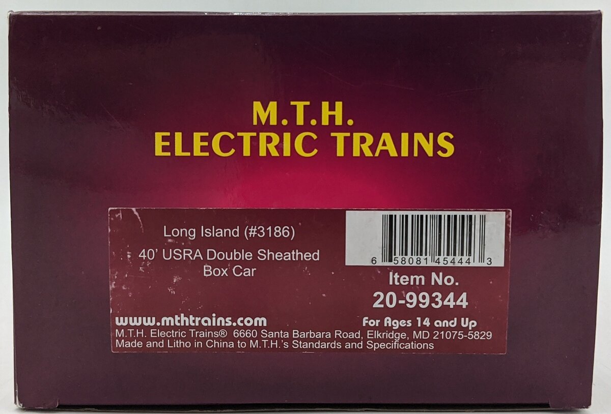 MTH 20-99344 O Gauge Long Island Rail Road Boxcar #3186 LN/Box