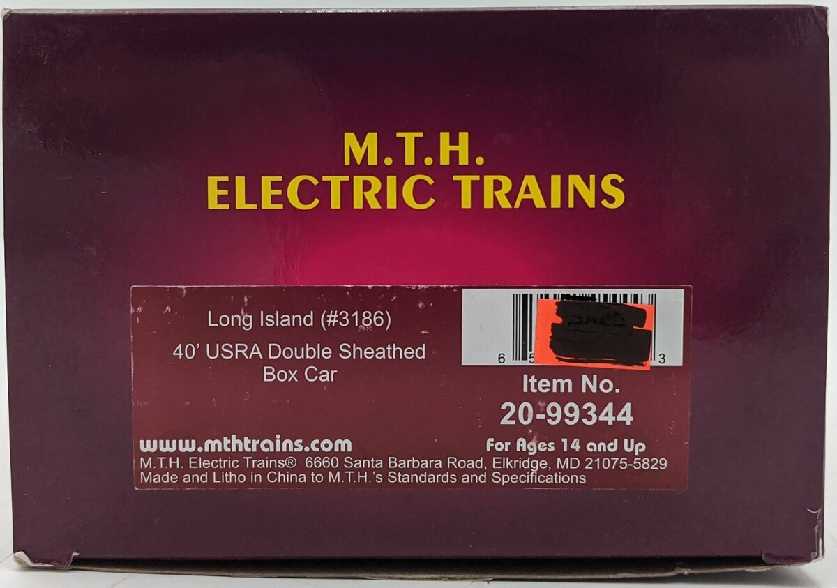 MTH 20-99344 O Gauge Long Island Rail Road Boxcar #3186 LN/Box