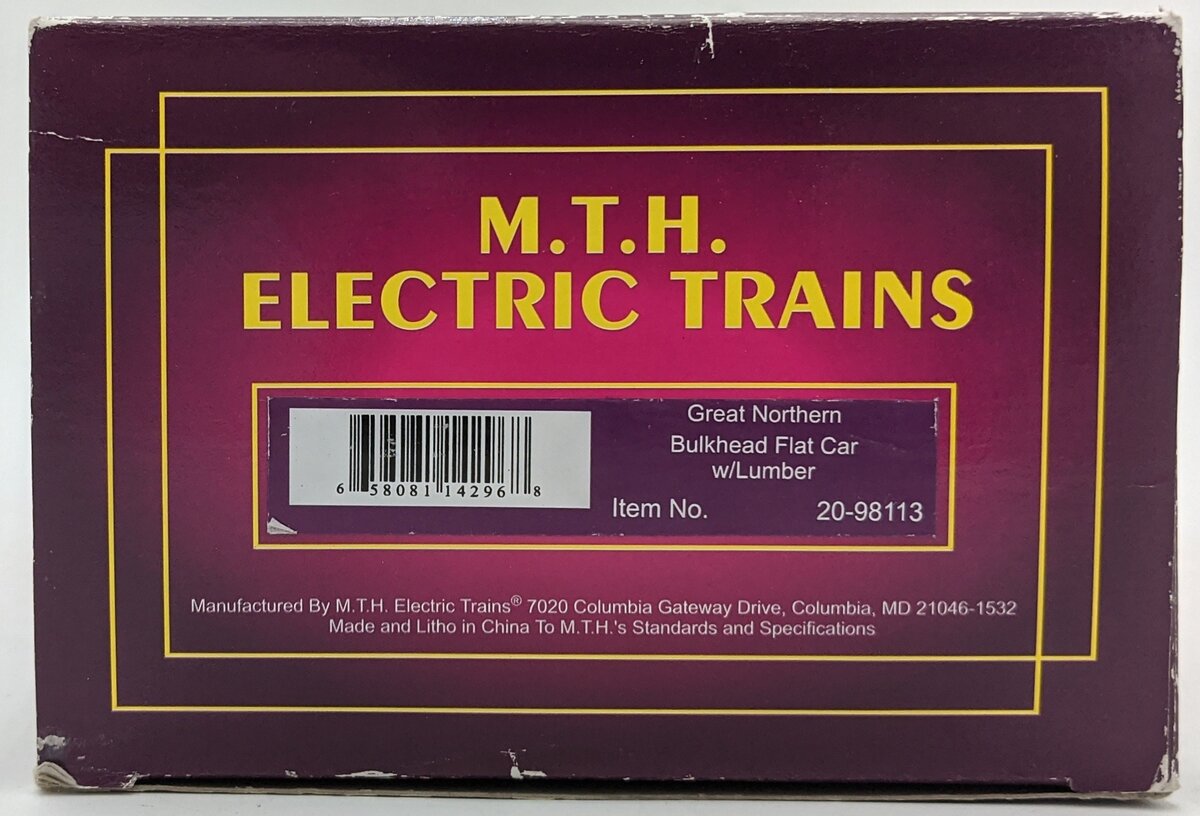 MTH 20-98113 O Gauge Great Northern Flat Car #60402 LN/Box