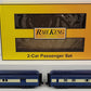 MTH 30-69364 O RailKing Jersey Central 2-Car 60’ Madison Combine/Diner Set NIB