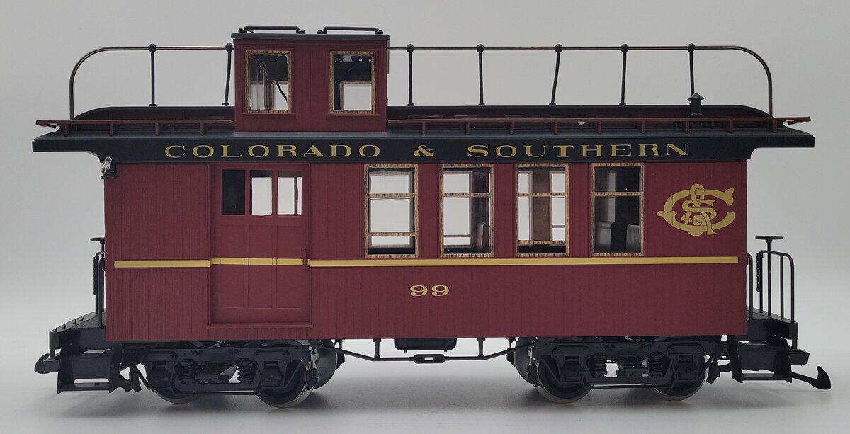 Piko 38646 G Colorado & Southern Wood Drover's Caboose #99 (Metal Wheels) VG/Box