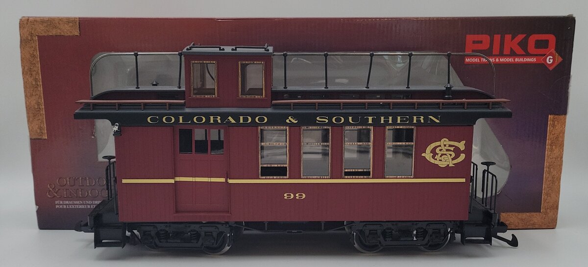 Piko 38646 G Colorado & Southern Wood Drover's Caboose #99 (Metal Wheels) VG/Box
