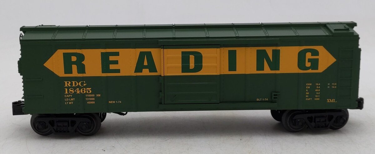 MTH 30-71239 O Gauge Reading Operating Boxcar w/Signal Man #18465 EX/Box