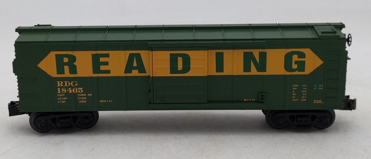 MTH 30-71239 O Gauge Reading Operating Boxcar w/Signal Man #18465 EX/Box