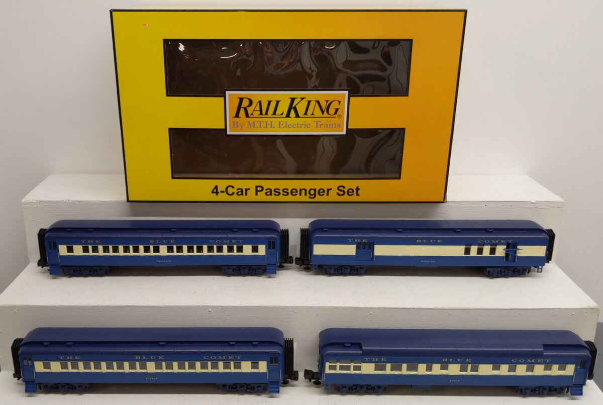 MTH 30-69363 O Gauge RailKing Jersey Central 4-Car 60’ Madison Passenger Set NIB
