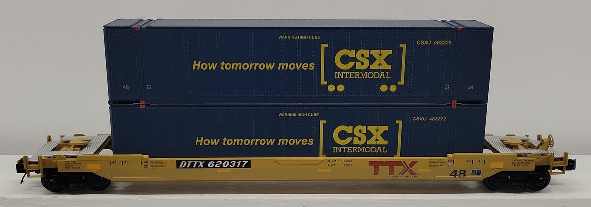 MTH 20-92432C O Gauge CSX Husky Stack Car #620317 LN/Box