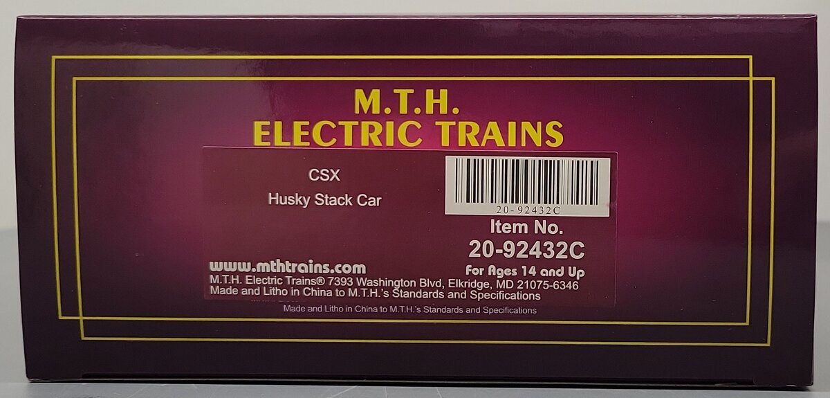 MTH 20-92432C O Gauge CSX Husky Stack Car #620317 LN/Box