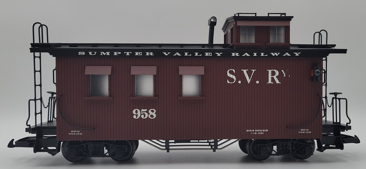 USA Trains R12021 G Scale Sumpter Valley Caboose #958 (Metal Wheels) EX/Box