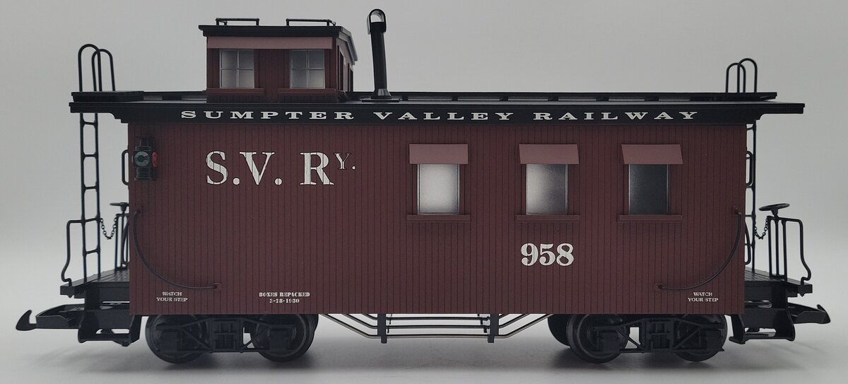 USA Trains R12021 G Scale Sumpter Valley Caboose #958 (Metal Wheels) EX/Box