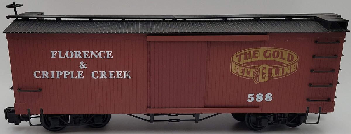 Bachmann 93344 G Scale Florence & Cripple Creek Wood Box Car #588 EX/Box
