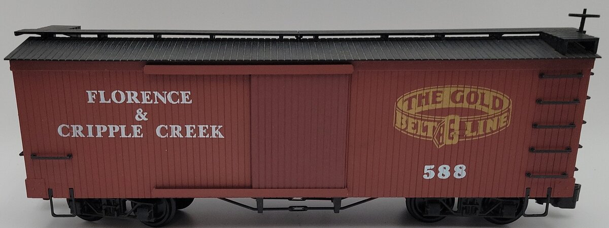 Bachmann 93344 G Scale Florence & Cripple Creek Wood Box Car #588 EX/Box
